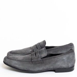To Boot New York Padua Gray Suede Penny Loafers NYC Map Sole